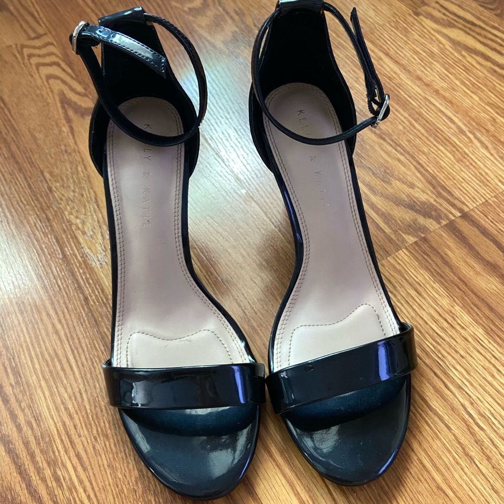 Black patent heels